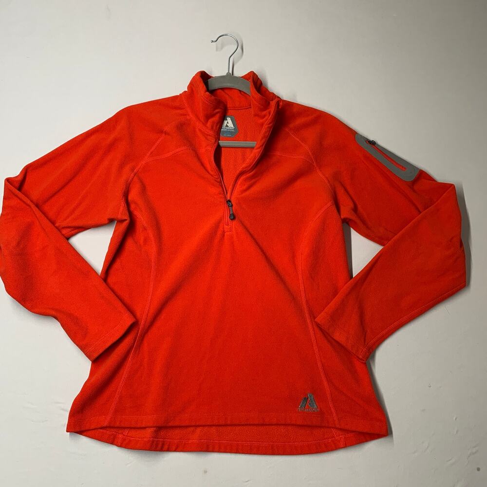 Eddie Bauer Sweater Women Sweater M Red First Ascent Fleece Quarter Zip Pullover